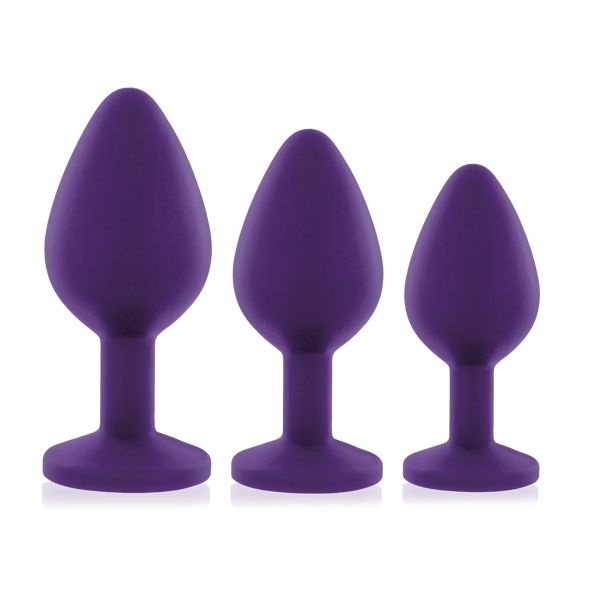 Набор анальных пробок с кристаллом Rianne S: Booty Plug Set Purple, диаметр 2,7см, 3,5см, 4,1см SO3908 SO3908 фото