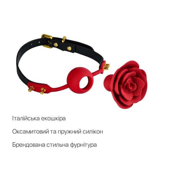 Розкішний кляп у вигляді троянди Zalo - Rose Ball Gag, подвійне використання , SO6690 SO6690 фото