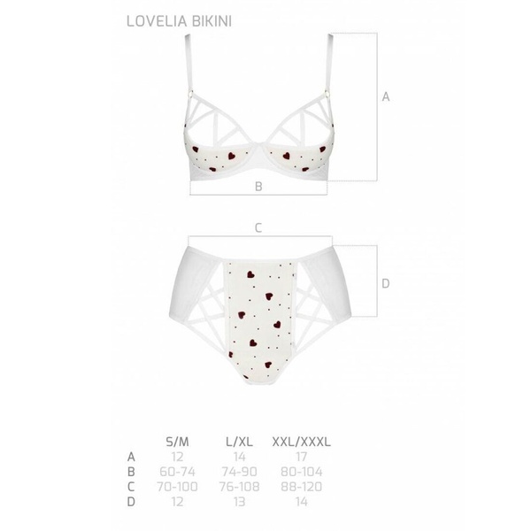 Еротичний комплект з малюнком Passion LOVELIA BIKINI L/XL, white , SO4750 SO4750 фото