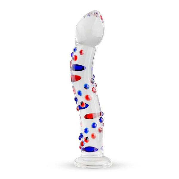 Скляний дилдо з вигинами і малюнком Gildo Glass Dildo No. 3 , SO4414