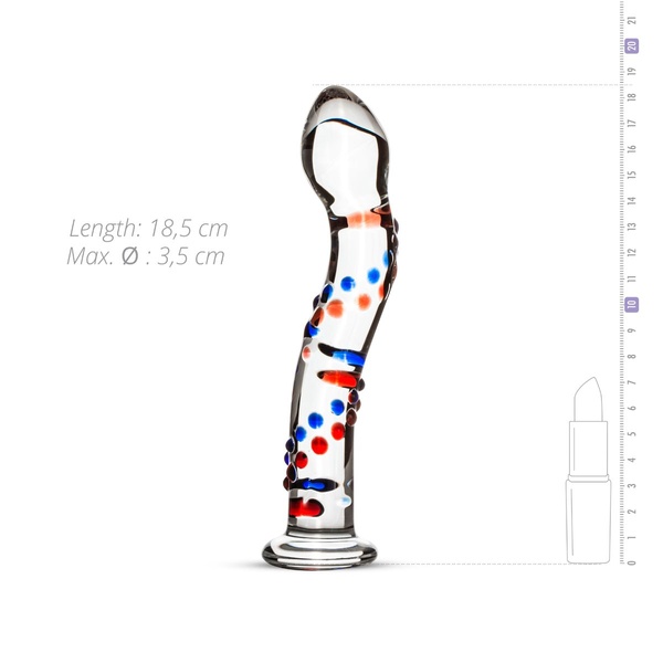 Стеклянный дилдо с изгибами и рисунком Gildo Glass Dildo No. 3 SO4414