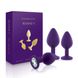 Набор анальных пробок с кристаллом Rianne S: Booty Plug Set Purple, диаметр 2,7см, 3,5см, 4,1см SO3908 SO3908 фото 1