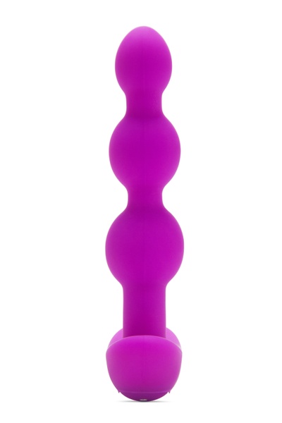 Анальные шарики с пультом, 2 мотора B-Vibe TRIPLET ANAL BEADS, фуксия , BV-005 FUC