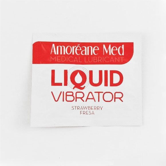 Пробник лубриканта з ефектом вібрації Amoreane Med Liquid Vibrator Strawberry (2 мл), SO3991 SO3991 фото