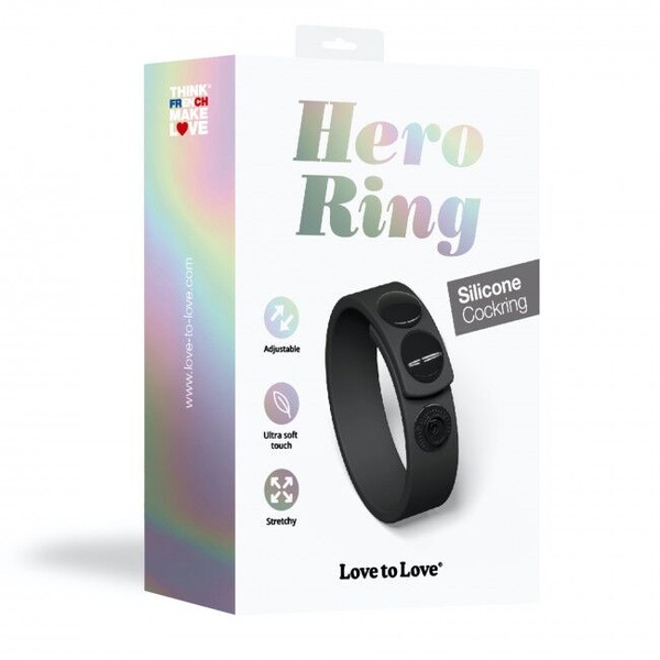 Регулируемое эрекционное кольцо на кнопках Love To Love HERO RING - BLACK ONYX SO5089 SO5089 фото