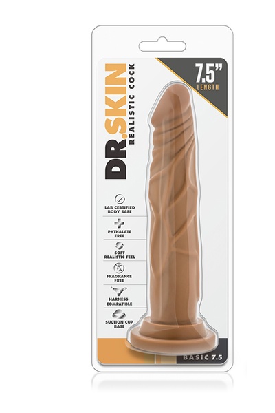 Фаллоимитатор DR. SKIN REALISTIC COCK 7.5INCH MOCHA , T331100