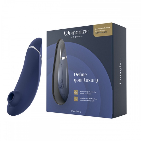 Вакуумний кліторальний стимулятор Womanizer Premium 2 Blueberry , W44083