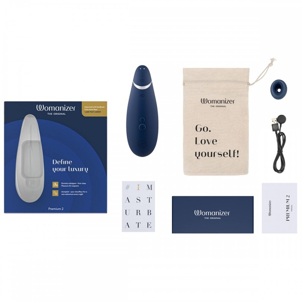 Вакуумний кліторальний стимулятор Womanizer Premium 2 Blueberry , W44083