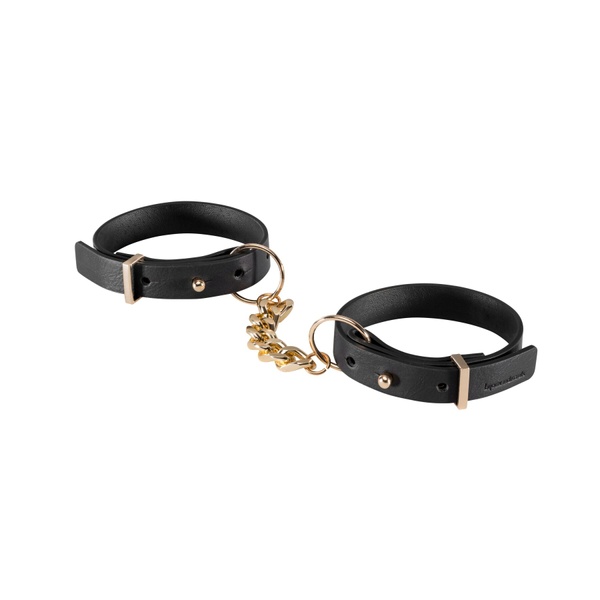 Наручники из экокожи Bijoux Indiscrets Maze – Thin Handcuffs Black Черный/золотистый SO5912 SO5912 фото