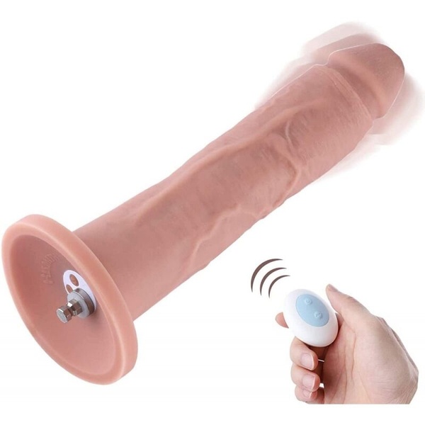 Фалоімітатор 10.2″ з вібрацією для секс-машин Hismith Silicone Dildo with Vibe, KlicLok, пульт ДК , SO6211 SO6211 фото