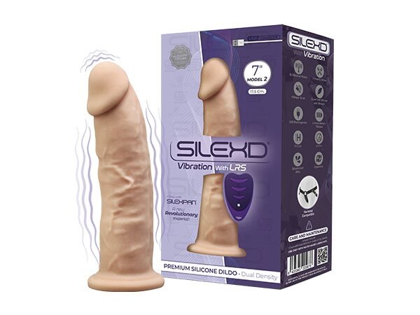 Фалоімітатор з вібрацією SilexD Henry Vibro Flesh (MODEL 2 size 7in) + LRS, діаметр 4,4 см , SO8212 SO8212 фото