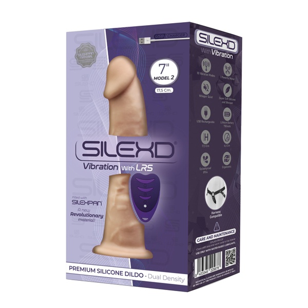 Фалоімітатор з вібрацією SilexD Henry Vibro Flesh (MODEL 2 size 7in) + LRS, діаметр 4,4 см , SO8212 SO8212 фото