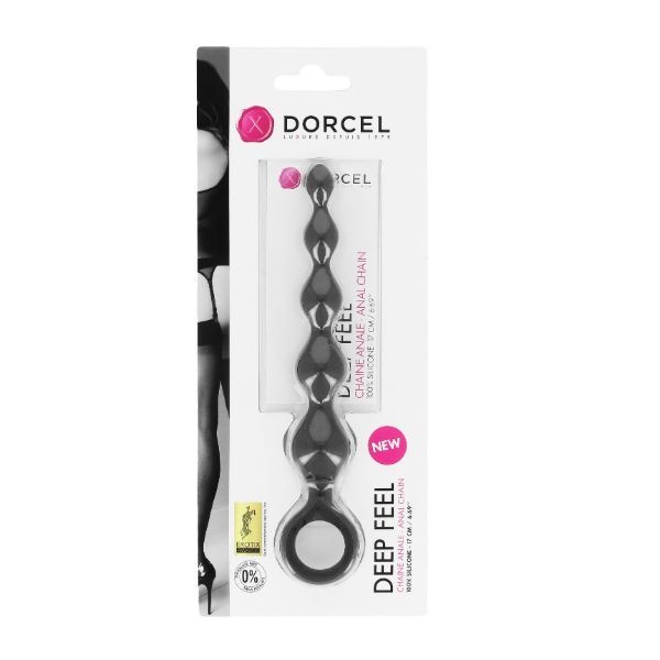 Анальний ланцюжок Dorcel Deep Feel, силікон, макс. діаметр 2,5 см, пружна Чорний, MD1120 MD1120 фото