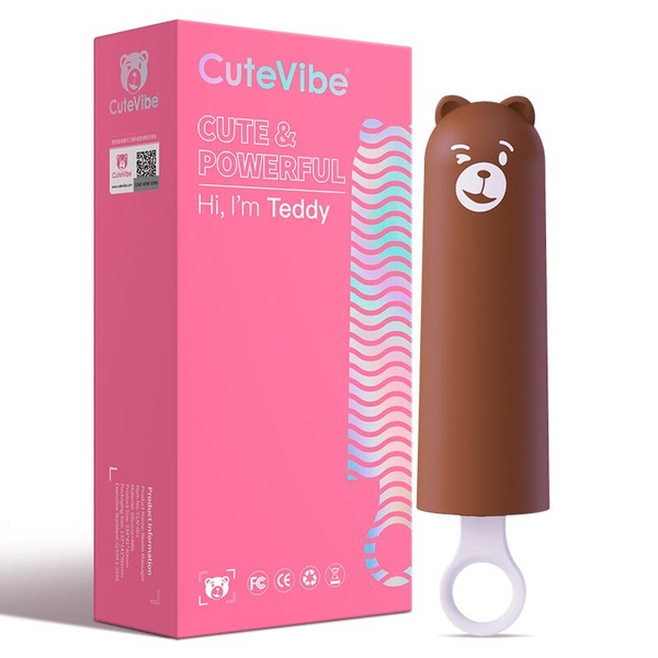 Вібратор CuteVibe Teddy Brown (Pink Dildo), реалістичний вібратор під виглядом морозива , SO6559 SO6559 фото