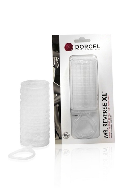 Насадка на член Dorcel Mr Reverse XL з кільцем для мошонки, стимулюючий рельєф Напівпрозорий, MD0840 MD0840 фото