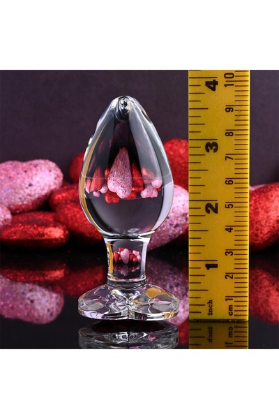 Анальная пробка стеклянная ADAM ET EVE RED HEART GEM GLASS PLUG LARGE , T840733