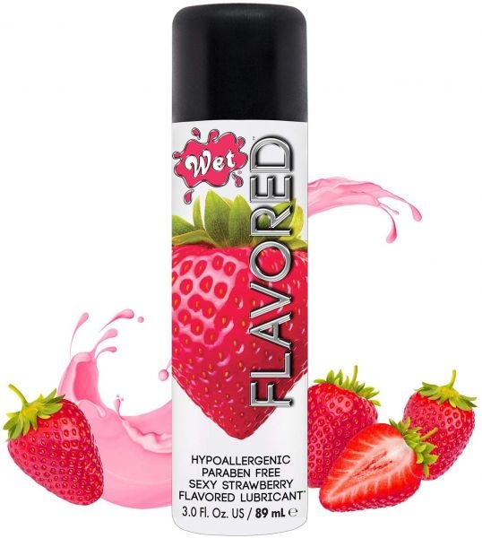 ПРОБНИК Лубрикант Wet Flavored Sexy Strawberry (сочная клубника) 10 мл , WT43094