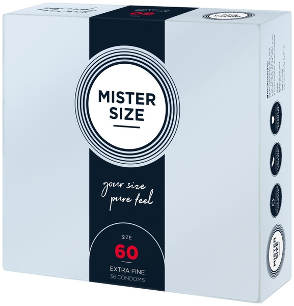 Презервативи Mister Size - pure feel - 60 (36 condoms), товщина 0,05 мм , SO8053