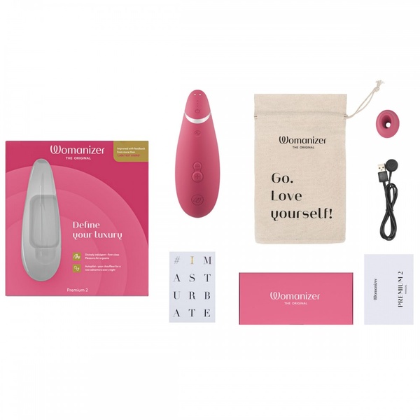 Вакуумний кліторальний стимулятор Womanizer Premium 2 Respberry , W44081