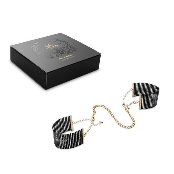 Наручники Bijoux Indiscrets Desir Metallique Handcuffs - Black, металлические, стильные браслеты Черный SO2663 SO2663 фото