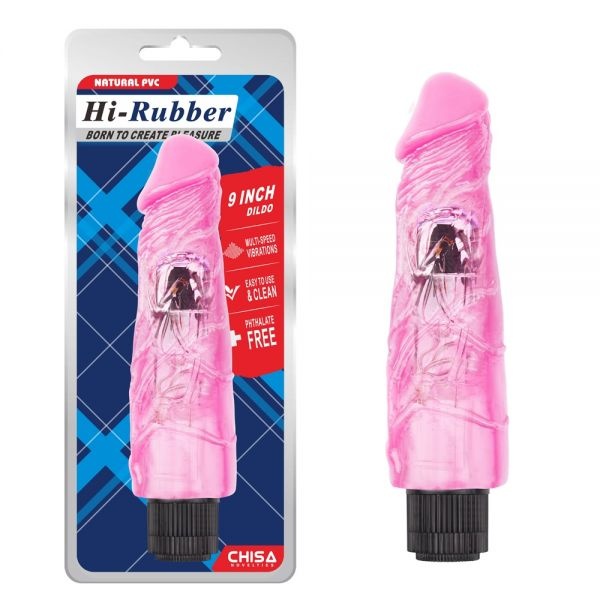 Вібромасажер Hi - Rubber Dildo, Pink , CH15452