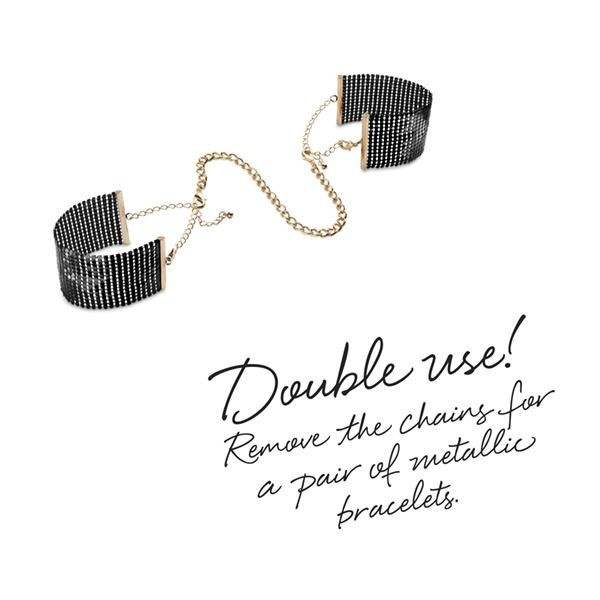 Наручники Bijoux Indiscrets Desir Metallique Handcuffs - Black, металлические, стильные браслеты Черный SO2663 SO2663 фото