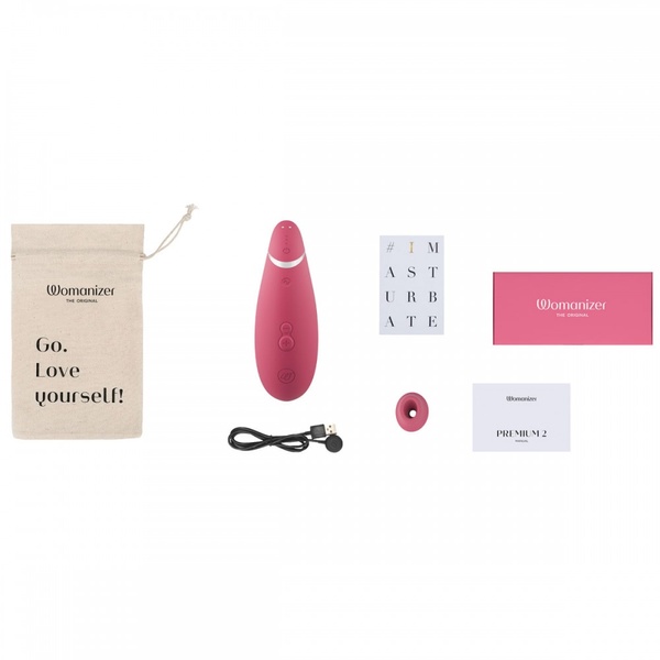 Вакуумний кліторальний стимулятор Womanizer Premium 2 Respberry , W44081