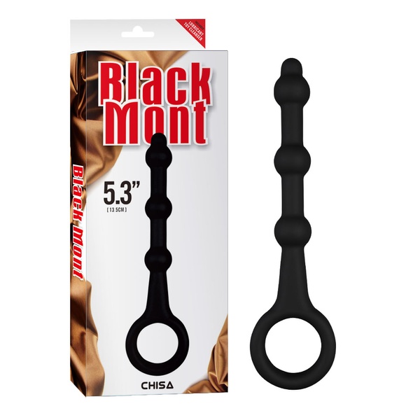 Анальний ланцюжок силікон Chisa Black Mont 13.5 sm чорний LMOCH76063 фото