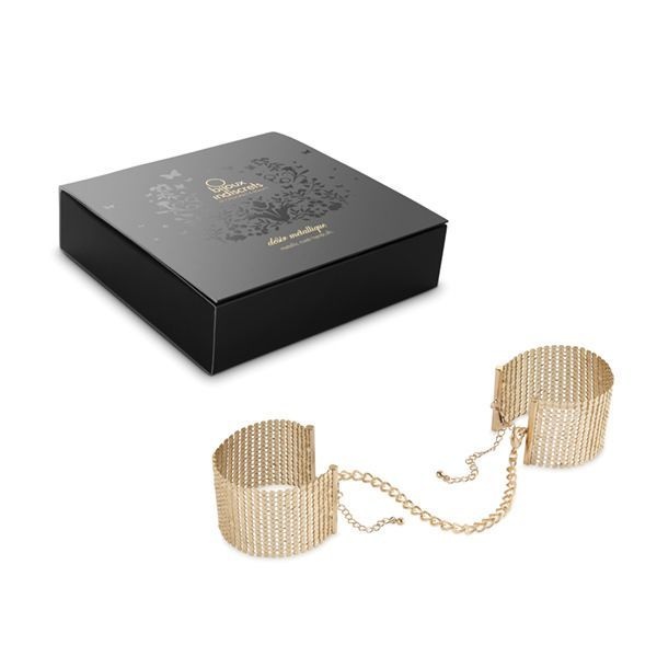 Наручники Bijoux Indiscrets Desir Metallique Handcuffs - Gold, металлические, стильные браслеты Золотистый SO2664 SO2664 фото