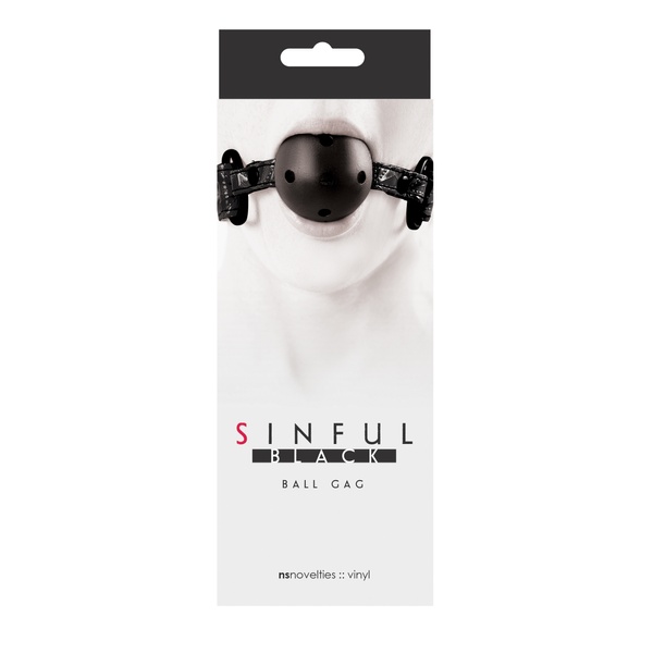 Кляп NS Novelties SINFUL BLACK BALL GAG , T280235