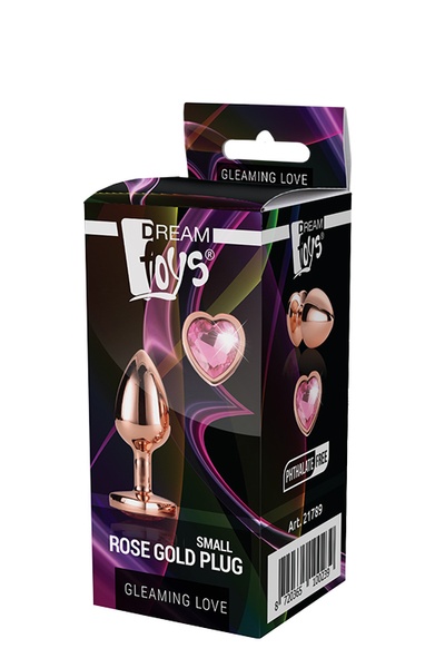 DT21789 Анальная пробка с сердцем GLEAMING LOVE ROSE GOLD PLUG SMALL , DT21789