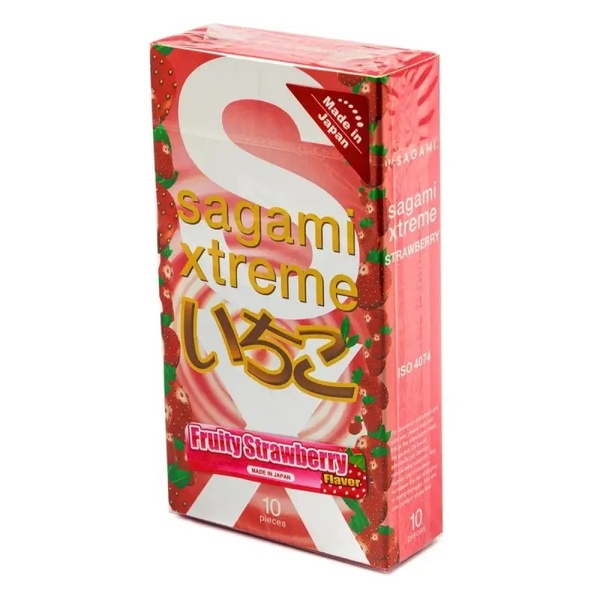 Ультратонкие презервативы Sagami Xtreme Strawberry, 10 шт, 0,04 мм , 11854 11854 фото