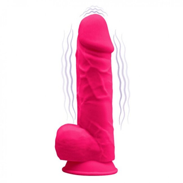 Фалоімітатор з вібрацією SilexD Norman Vibro Pink (MODEL 1 size 8,5in), двошаровий, діаметр 5 см , SO5017 SO5017 фото