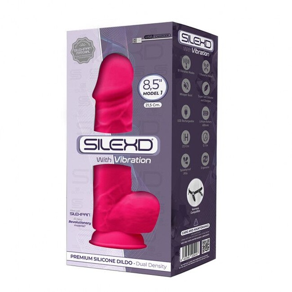 Фаллоимитатор с вибрацией SilexD Norman Vibro Pink (MODEL 1 size 8,5in), двухслойный, диаметр 5см SO5017 SO5017 фото