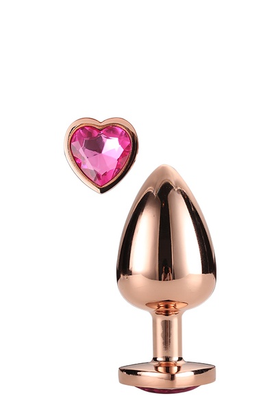 Dt21790 анальна пробка з серцем GLEAMING LOVE ROSE GOLD PLUG MEDIUM , DT21790