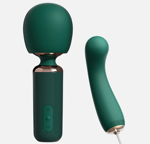 Вібратор-мікрофон Qingnan No.5 Powerful Mini Wand Massager, зелений, Q95551