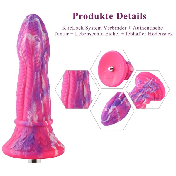 Фалоімітатор для секс-машин Hismith 10.3″ Silicone Monster Dildo Series, система кріплення KlicLok т , SO6216 SO6216 фото