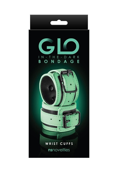 Наручиники, светятся в темноте NS Novelties GLO BONDAGE WRIST CUFF GREEN , T280849