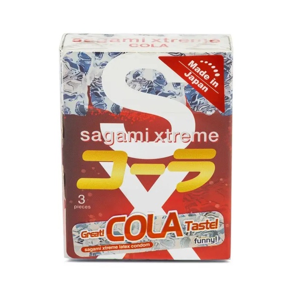 Супертонкие латексные презерваивы Sagami Xtreme Cola flavor 3 шт , 11915 11915 фото