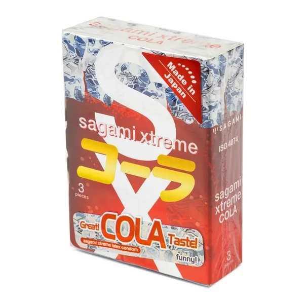 Супертонкие латексные презерваивы Sagami Xtreme Cola flavor 3 шт , 11915 11915 фото