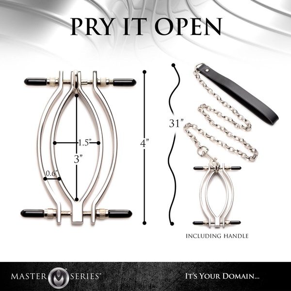 Зажим для половых губ Master Series: Pussy Tugger Adjustable Vagina Clamp with Chain SO8797 SO8797 фото