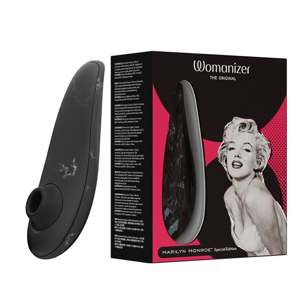 Вакуумний стимулятор клітора Womanizer Marilyn Monroe Black Marble , W44099