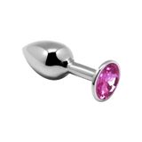 Металева анальна пробка з кристалом Alive Mini Metal Butt Plug Pink M , SO6002 SO6002 фото