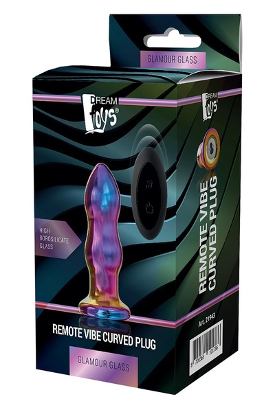 Анальная пробка с вибрацией двухуровневая стеклянная Dream Toys GLAMOUR GLASS , DT21943