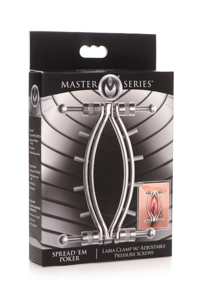 Затискач для вагіни Master Series: Spread 'Em Poker Vagina Clamp with Adjustable Pressure Screws, ши , SO8798 SO8798 фото