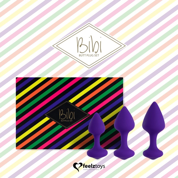 Набор силиконовых анальных пробок FeelzToys - Bibi Butt Plug Set 3 pcs Purple SO5064 SO5064 фото