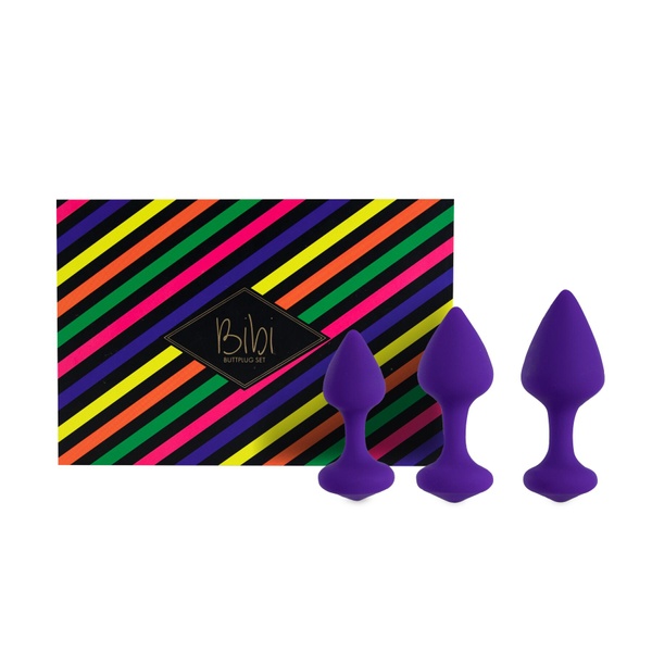 Набор силиконовых анальных пробок FeelzToys - Bibi Butt Plug Set 3 pcs Purple SO5064 SO5064 фото