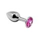 Металлическая анальная пробка с кристаллом Alive Mini Metal Butt Plug Pink M SO6002 SO6002 фото 1