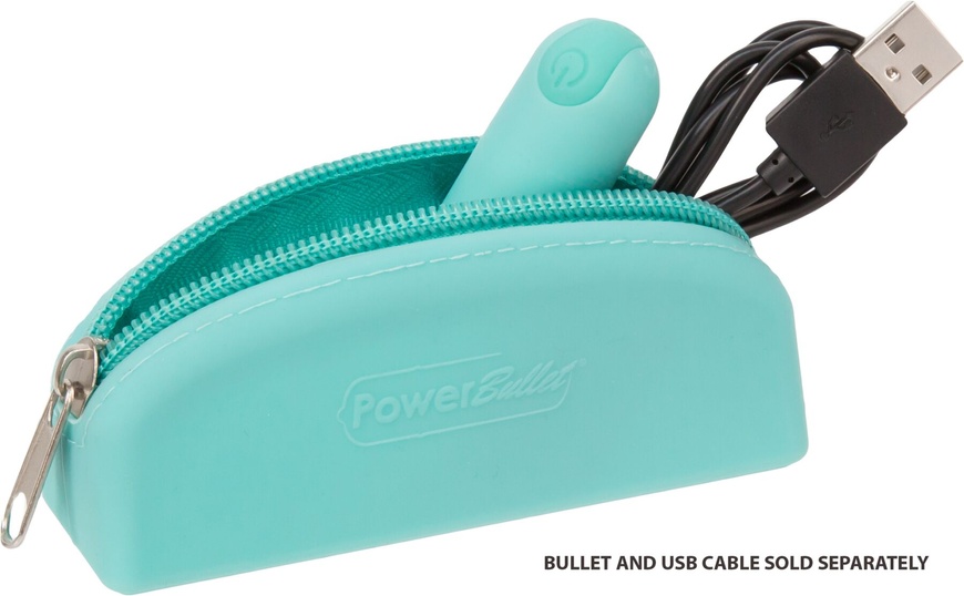 Сумка для зберігання секс-іграшок PowerBullet - Silicone Storage Zippered Bag Teal , SO5561 SO5561 фото