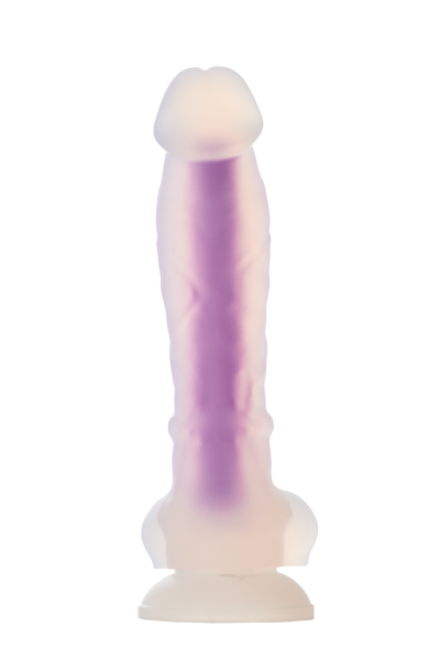 Фалоімітатор Dream Toys, що світиться RADIANT SOFT SILICONE GLOW IN THE DARK DILDO MEDIUM PURPLE, DT22047